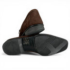 Hermes Silver Logo Swe Leather Loafers Brown — view 7