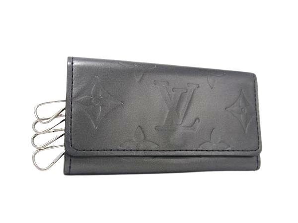 Louis Vuitton Key Case Monogram Matte Multicles 4 Noir Calf Leather Quadruple