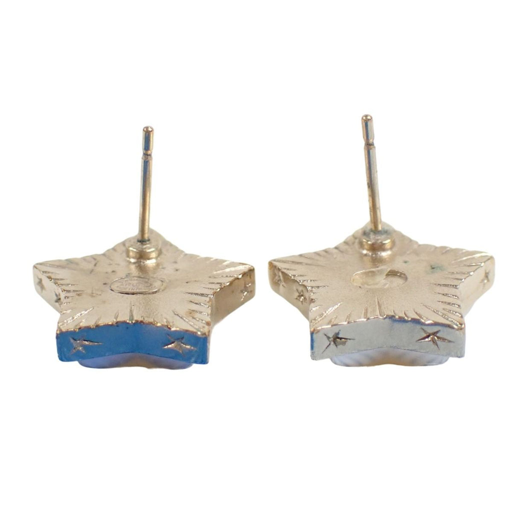 Chanel CC Logo Star Earrings Collection Silver — view 3