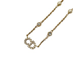 Dior Necklace Clair de Lune Metal Resin Pearl Crystal CD Logo Gold