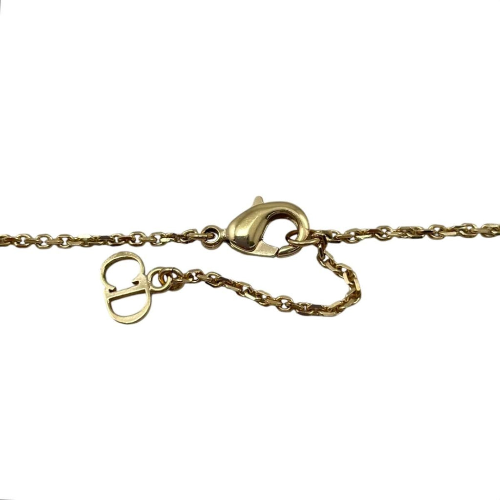 Dior Necklace Clair de Lune Metal Resin Pearl Crystal CD Logo Gold — view 9