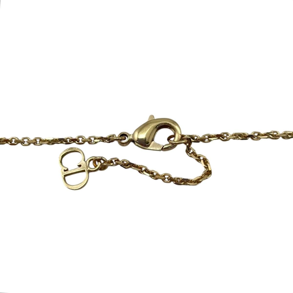 Dior Necklace Clair de Lune Metal Resin Pearl Crystal CD Logo Gold — view 9