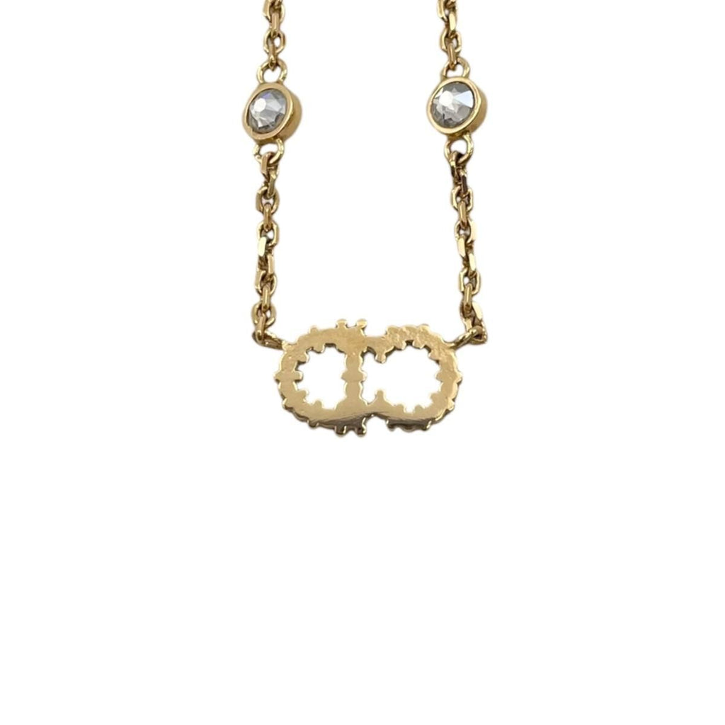 Dior Necklace Clair de Lune Metal Resin Pearl Crystal CD Logo Gold — view 4