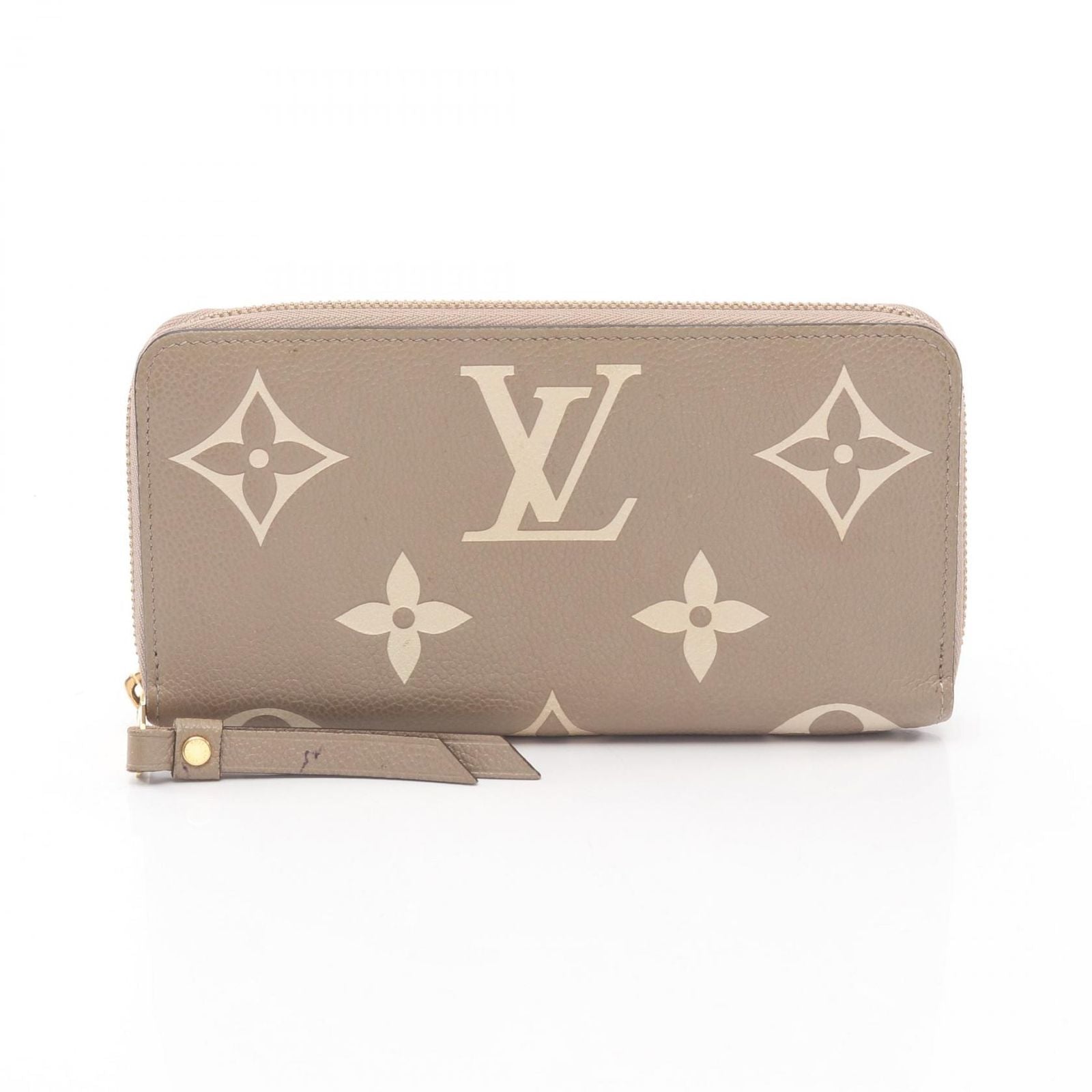 Louis Vuitton Round Wallet Zippy Bicolor Monogram Empreinte Tourtole Cream