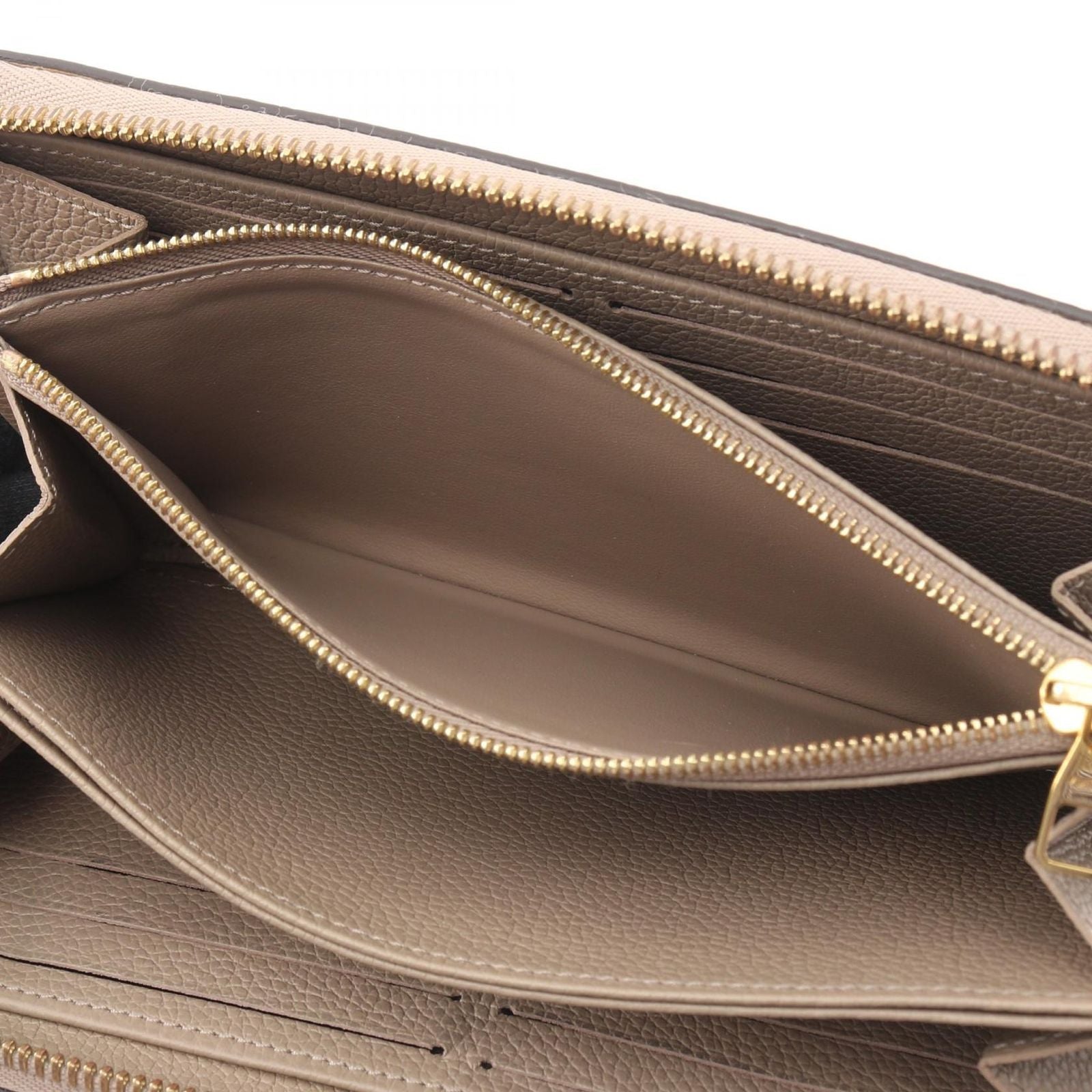 Louis Vuitton Round Wallet Zippy Bicolor Monogram Empreinte Tourtole Cream — view 8