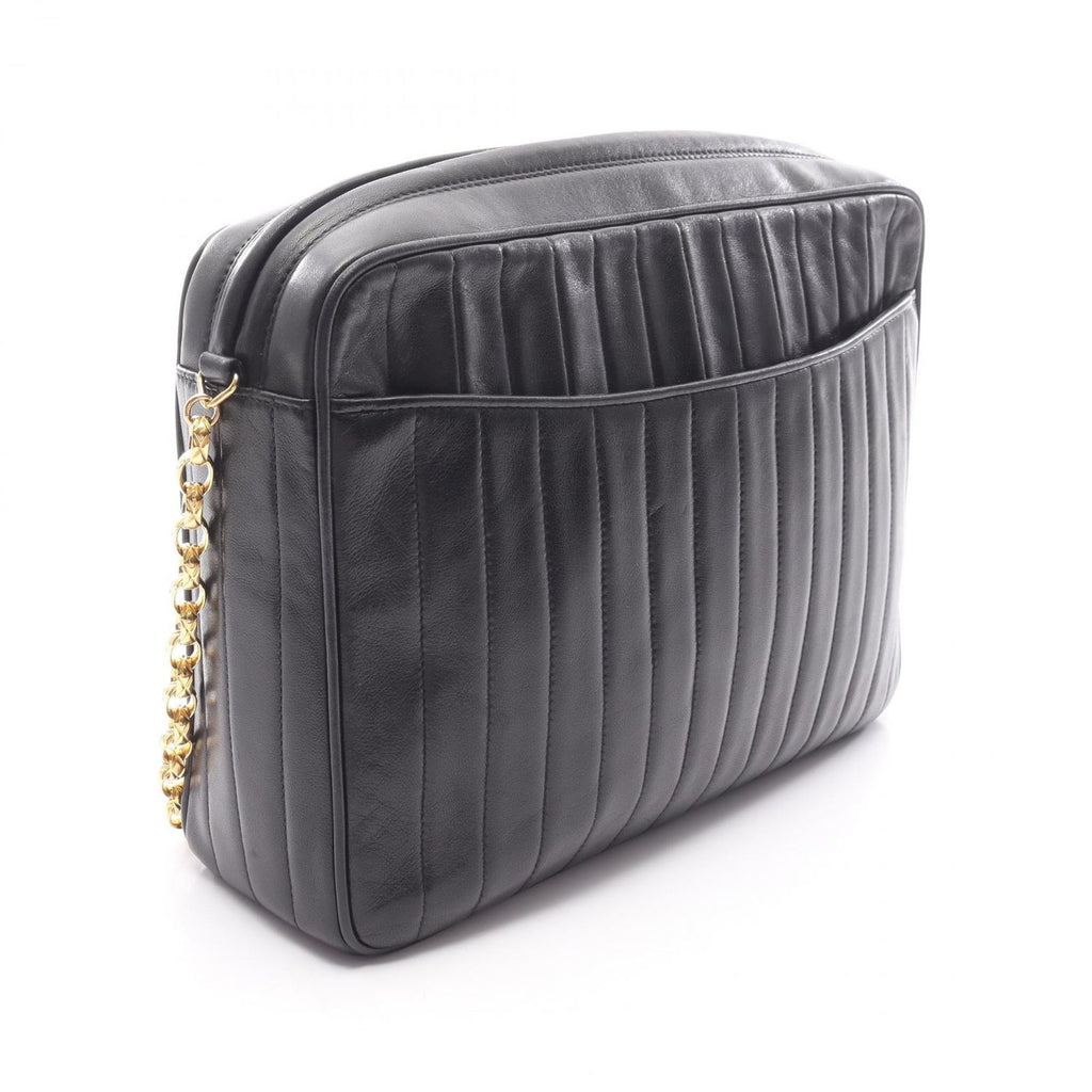 Chanel Shoulder Bag Mademoiselle Black Lambskin Fringe Chain — view 2