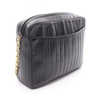 Chanel Shoulder Bag Mademoiselle Black Lambskin Fringe Chain — view 2