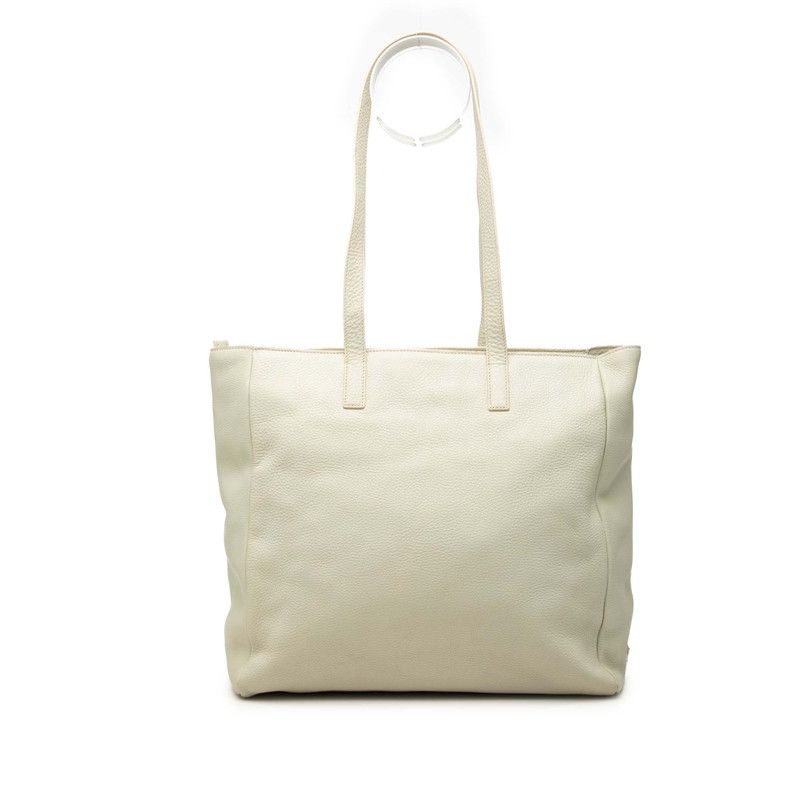 Prada Tote Shoulder Bag Green White Leather