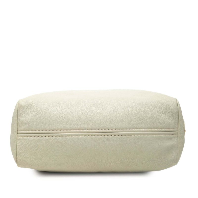 Prada Tote Shoulder Bag Green White Leather — view 3