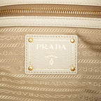 Prada Tote Shoulder Bag Green White Leather — view 5