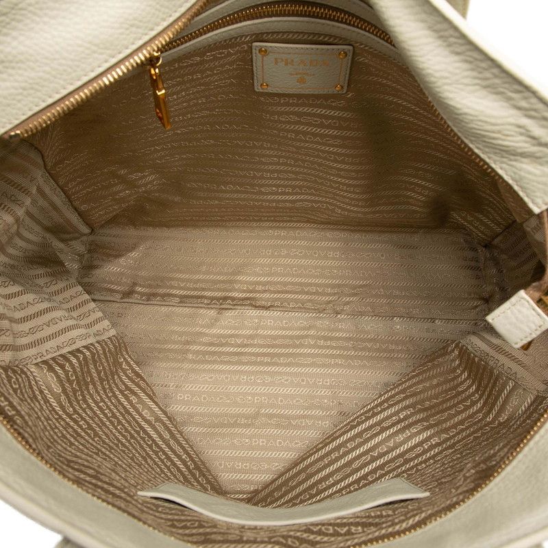 Prada Tote Shoulder Bag Green White Leather — view 4