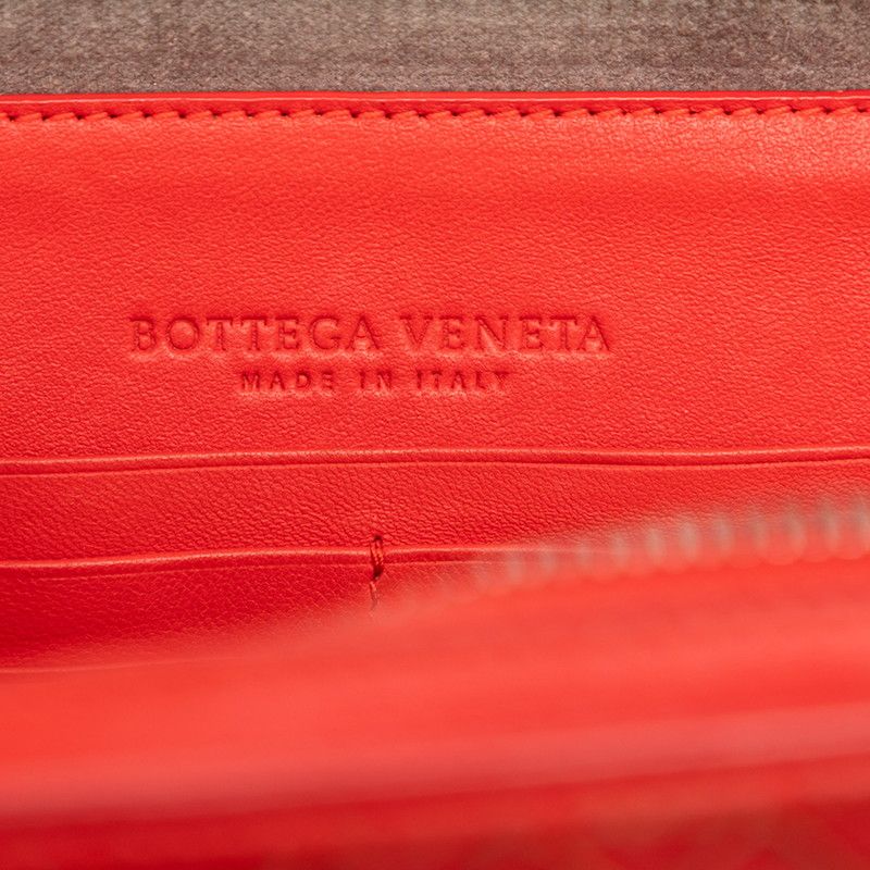 Bottega Veneta Intrecciato Crossbody Chain Shoulder Bag Red Leather — view 5