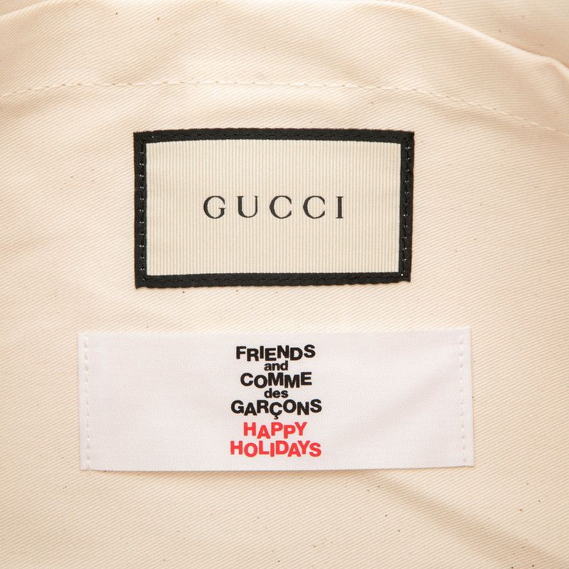 Gucci Comme Des Garcons Sherry Line Tote Beige Red Green Polyurethane Nylon — view 5