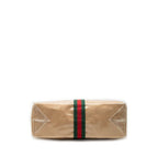 Gucci Comme Des Garcons Sherry Line Tote Beige Red Green Polyurethane Nylon — view 3