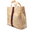 Gucci Comme Des Garcons Sherry Line Tote Beige Red Green Polyurethane Nylon — view 2