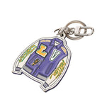 Louis Vuitton Porte Cles LV Varsity Jacket Key Holder Purple White Leather Metal