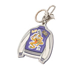 Louis Vuitton Porte Cles LV Varsity Jacket Key Holder Purple White Leather Metal — view 2