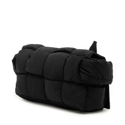 Bottega Veneta Maxi Intrecciato Padded Cassette Shoulder Bag Black Nylon — view 2