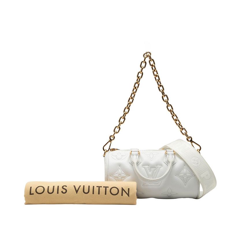 Louis Vuitton Bubble Glam Papillon BB Chain Shoulder Bag 3way White Calf Leather — view 6
