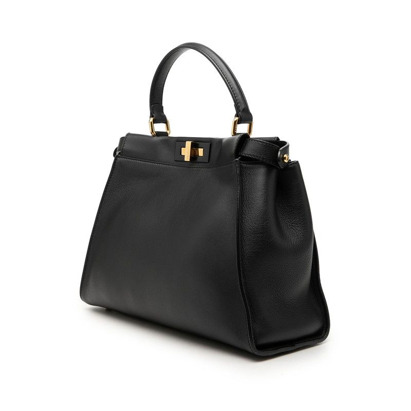 Fendi Peekaboo Selleria 2-Way Shoulder Bag Black Leather — view 2