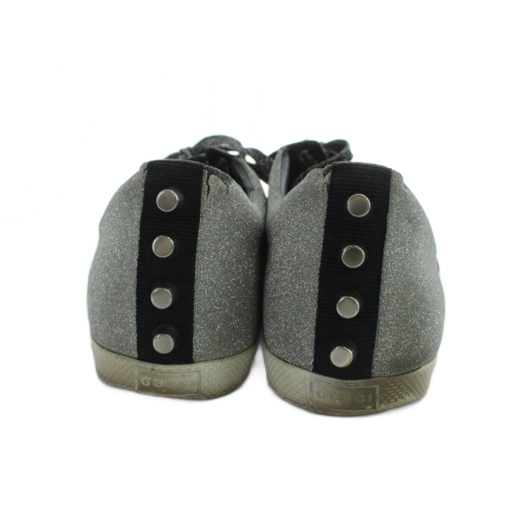 Gucci Sneakers Low Cut Shoes Sherry Line Lame 7 Silver — view 5