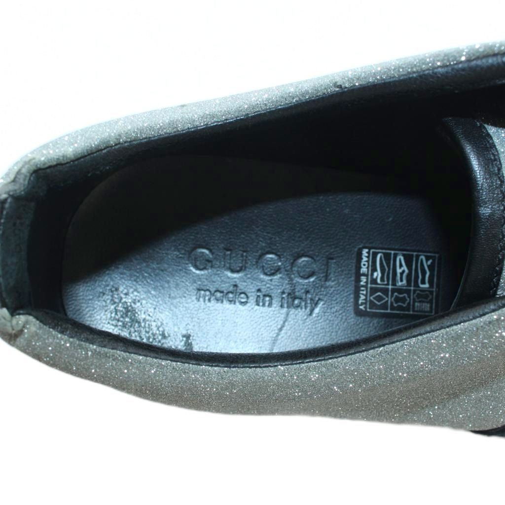 Gucci Sneakers Low Cut Shoes Sherry Line Lame 7 Silver — view 7