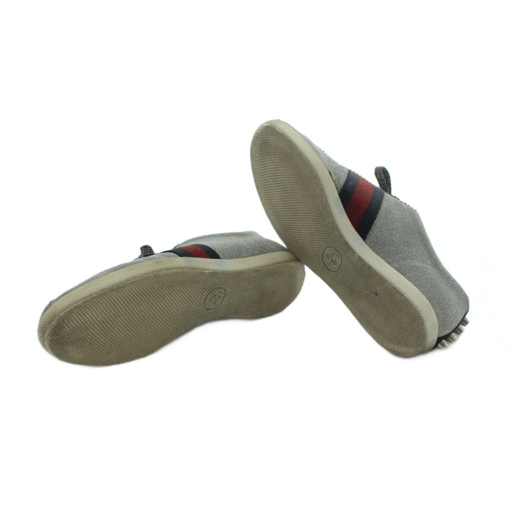 Gucci Sneakers Low Cut Shoes Sherry Line Lame 7 Silver — view 6
