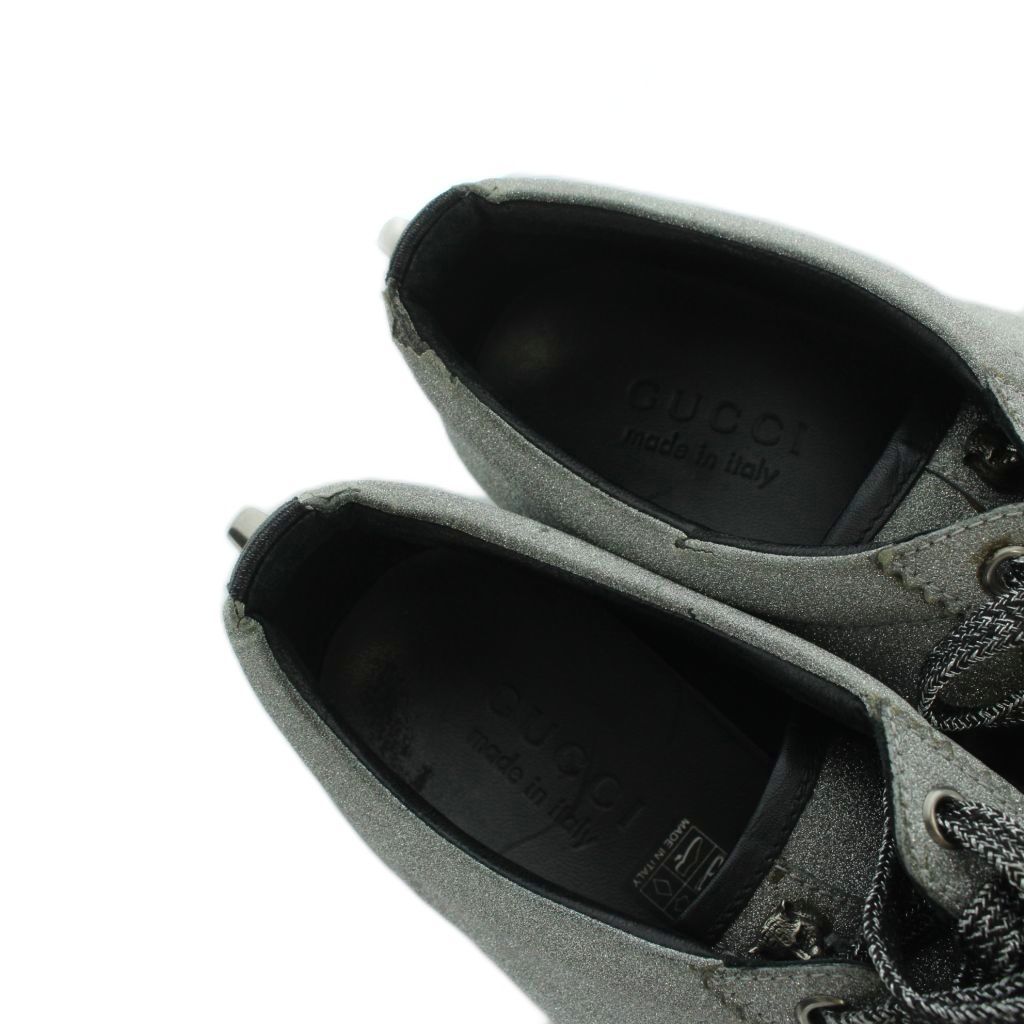 Gucci Sneakers Low Cut Shoes Sherry Line Lame 7 Silver — view 4