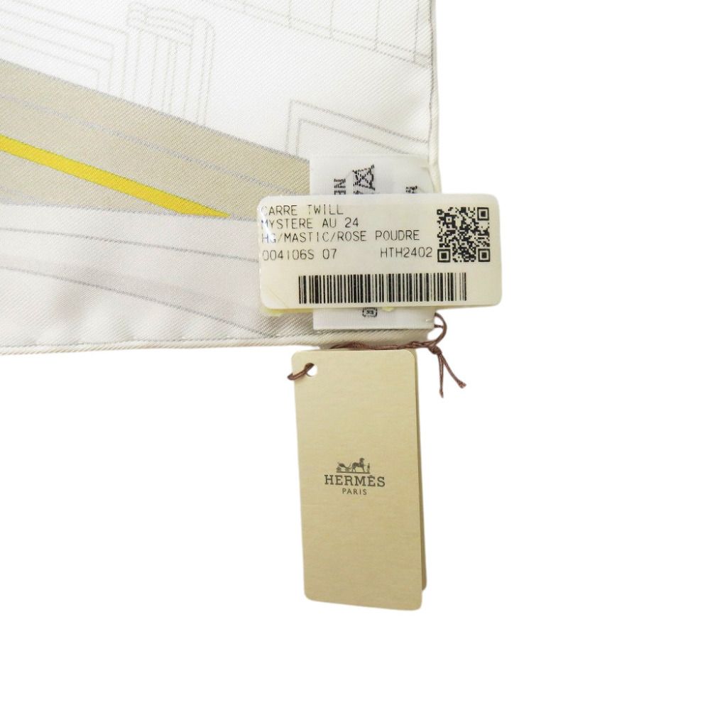 Hermes Carre 90 Mystere AU 24 Mystery at Number 24 04 Silk Mastic Beige Scarf — view 6