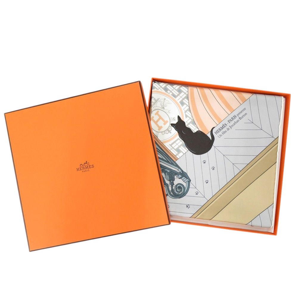 Hermes Carre 90 Mystere AU 24 Mystery at Number 24 04 Silk Mastic Beige Scarf — view 2