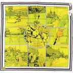 Hermes Carre 90 Double Face Wow 04 Silk Blue Jean Scarf — view 3