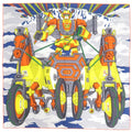 Hermes Carre 100 Mega Chariot 02 Silk Cashmere Blue Scarf