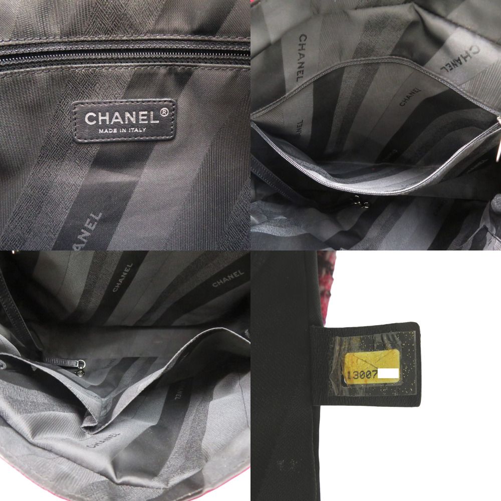 Chanel Quilted CC Logo Portobello Leather Tweed Black Pink 13 Handbag — view 7