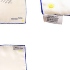 Hermes Embroidery Carre 90 de Notes Carre's Words Silk Ivory Blue Scarf — view 4