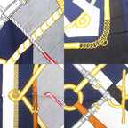 Hermes Carre 140 Parcours Sans Faute Perfect Course Cashmere Silk Marine Scarf — view 5