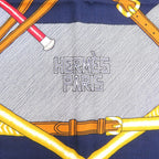 Hermes Carre 140 Parcours Sans Faute Perfect Course Cashmere Silk Marine Scarf — view 4