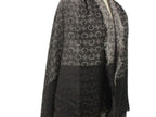 Celine Jacquard Shawl Large Cashmere Silk Gray Logo Macadam Scarf — view 3