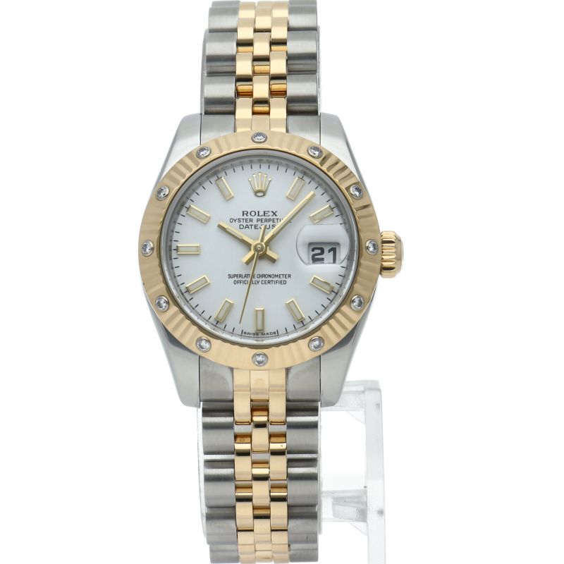 Rolex Datejust 26 Watch Diamond Bezel Overhauled Box 18k Yellow Gold SS — view 2