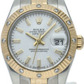 Rolex Datejust 26 Watch Diamond Bezel Overhauled Box 18k Yellow Gold SS