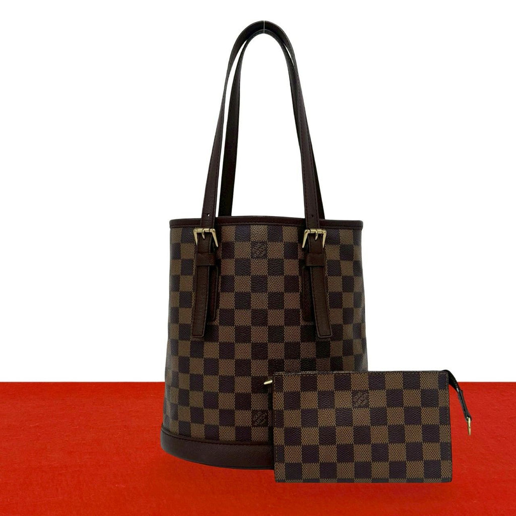 Louis Vuitton Marais Damier Leather Shoulder Bag Mini Tote Brown