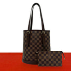 Louis Vuitton Marais Damier Leather Shoulder Bag Mini Tote Brown