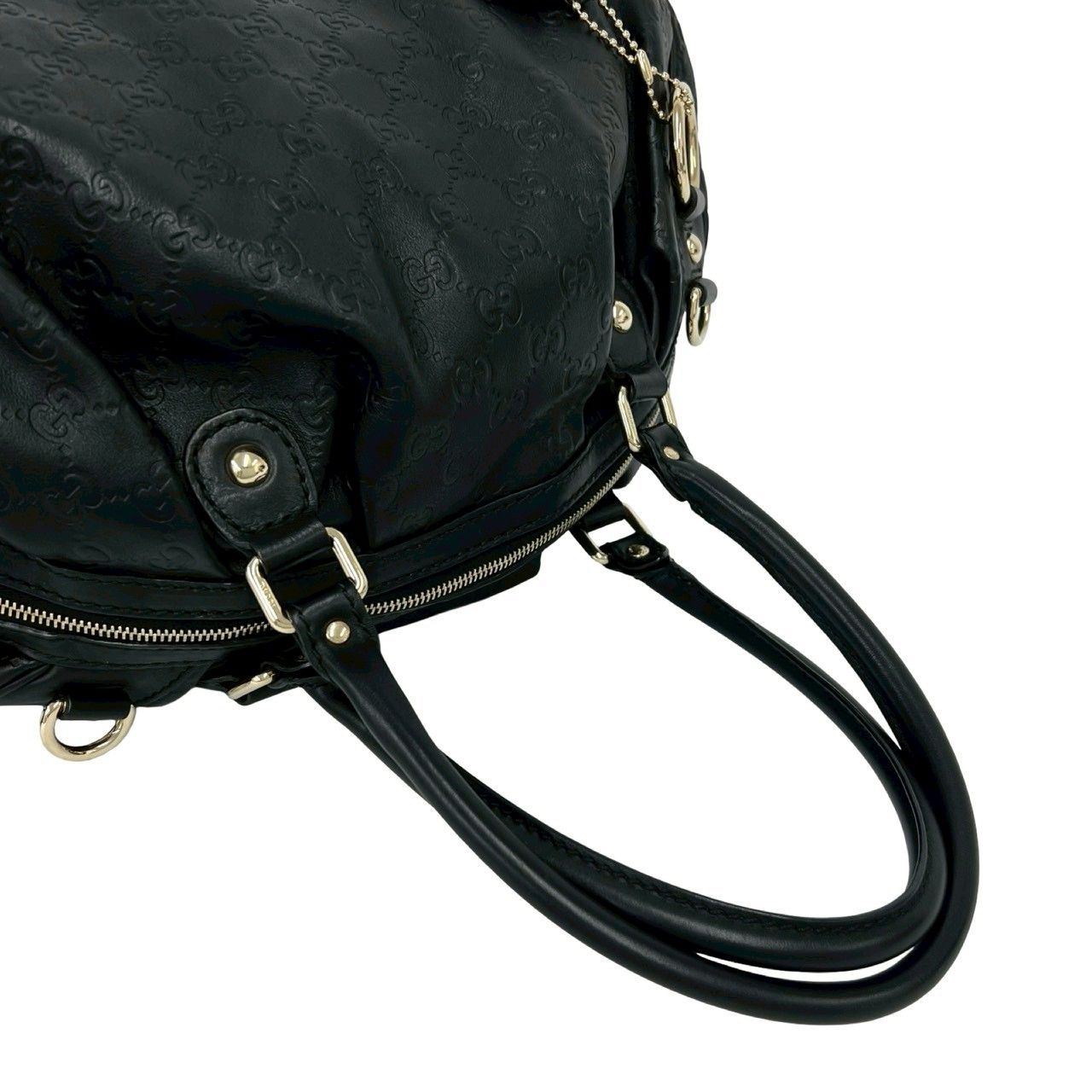 Gucci Ski Guccissima Leather 2-Way Shoulder Bag Tote Black — view 4