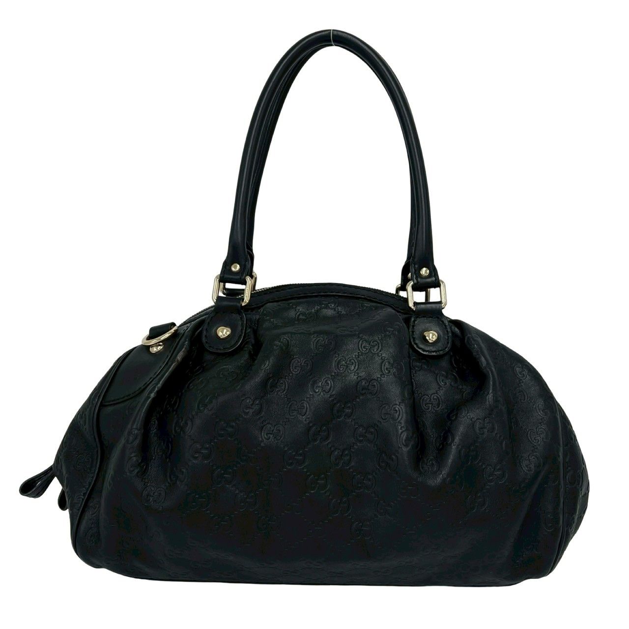 Gucci Ski Guccissima Leather 2-Way Shoulder Bag Tote Black — view 3
