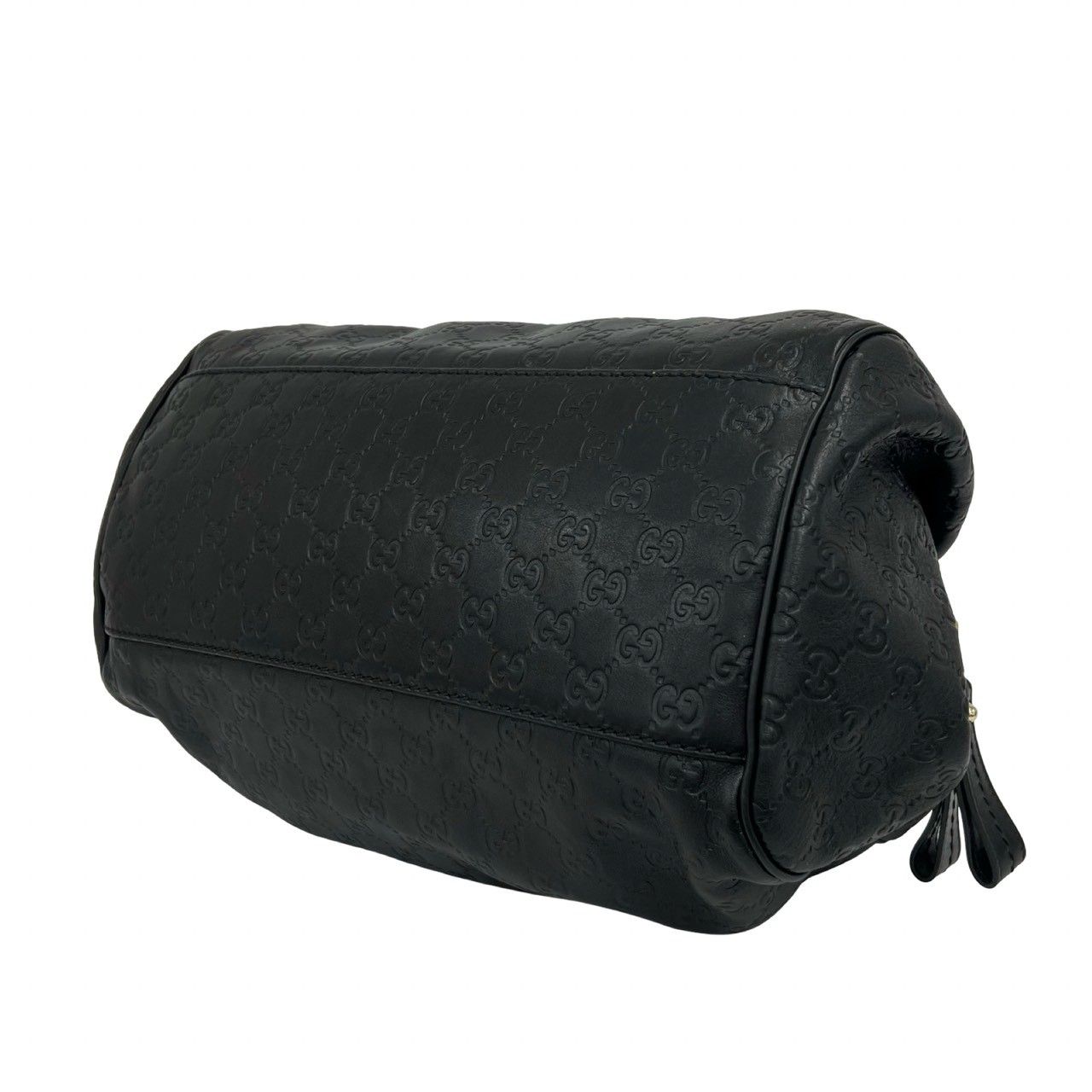 Gucci Ski Guccissima Leather 2-Way Shoulder Bag Tote Black — view 8