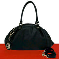 Gucci Ski Guccissima Leather 2-Way Shoulder Bag Tote Black