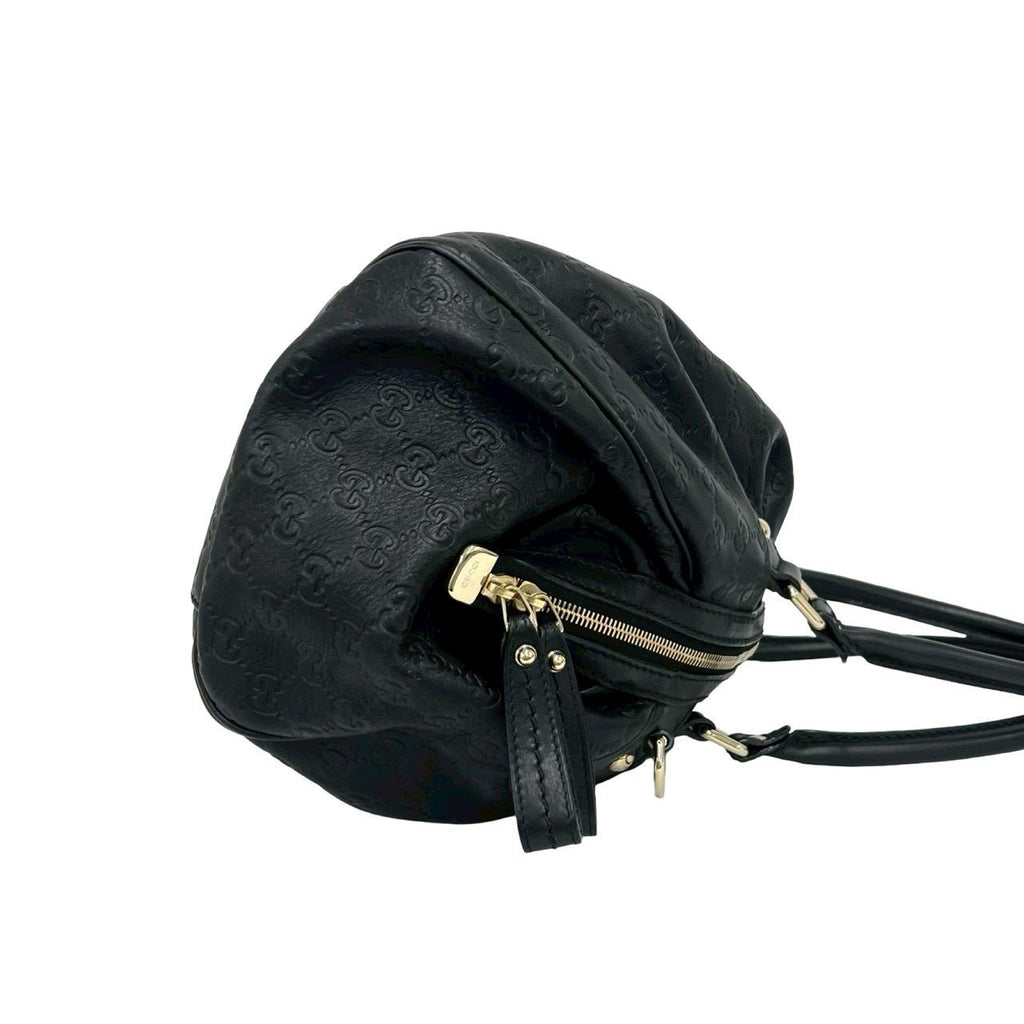 Gucci Ski Guccissima Leather 2-Way Shoulder Bag Tote Black — view 6