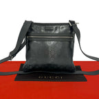 Gucci Imprime GG Pattern Leather Shoulder Bag Crossbody Pochette Cross Gray