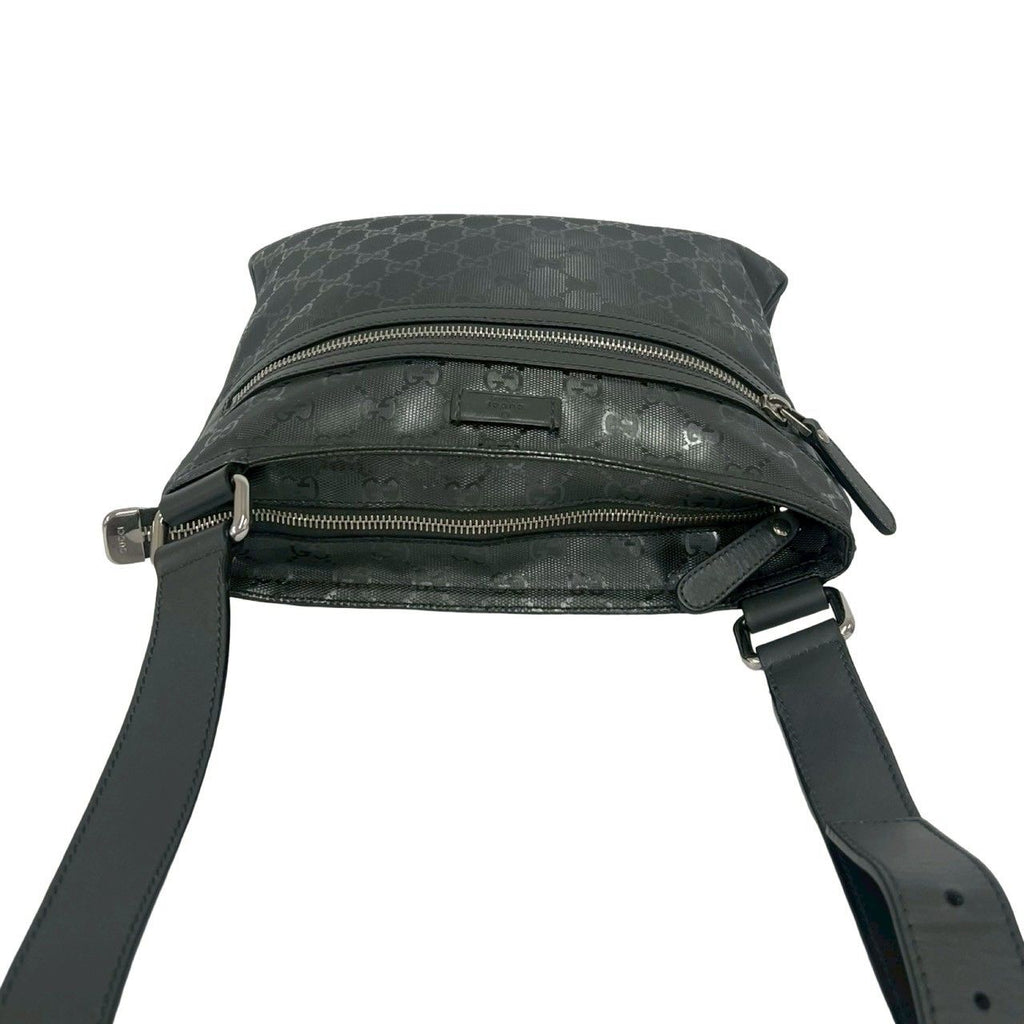 Gucci Imprime GG Pattern Leather Shoulder Bag Crossbody Pochette Cross Gray — view 4