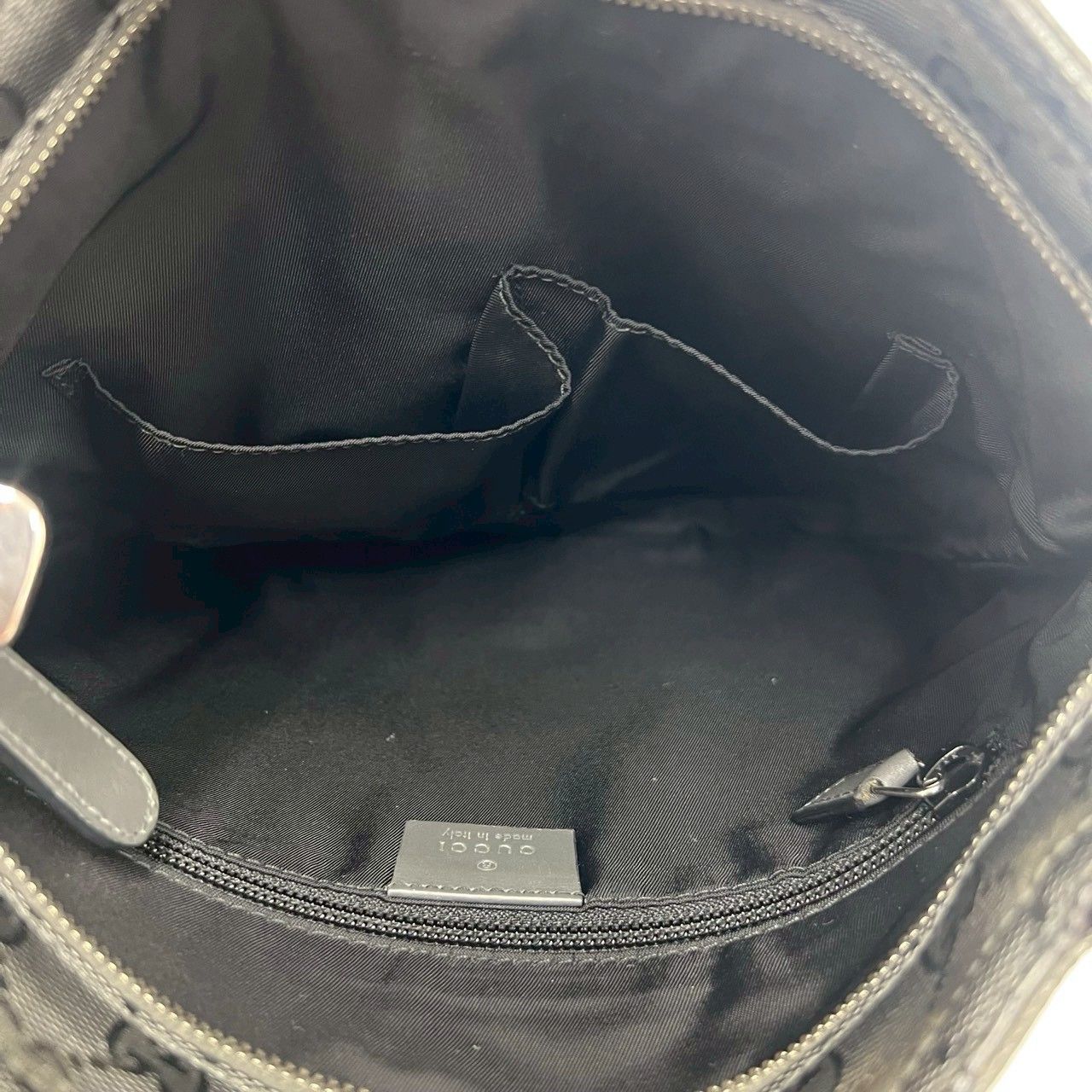 Gucci Imprime GG Pattern Leather Shoulder Bag Crossbody Pochette Cross Gray — view 9