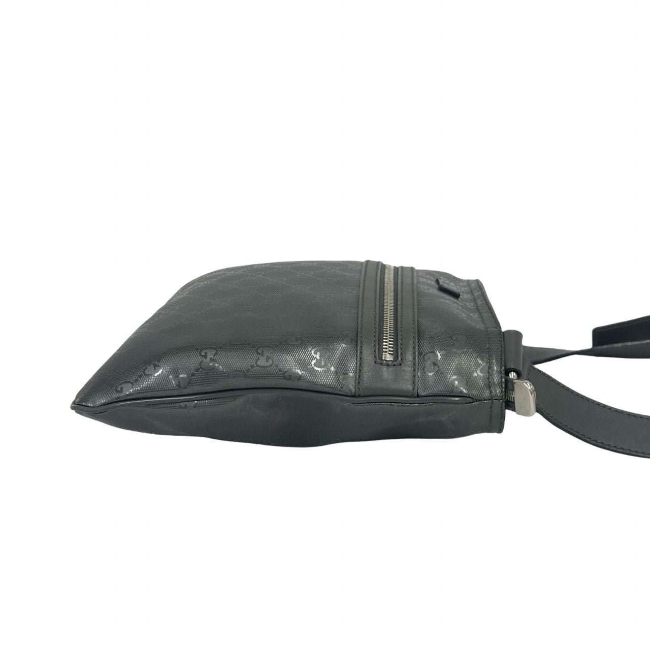 Gucci Imprime GG Pattern Leather Shoulder Bag Crossbody Pochette Cross Gray — view 6